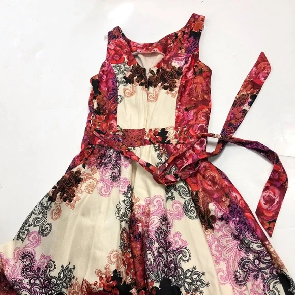 Lady vintage floral dress retro rockabilly made in Romania - Picture 5 of 16